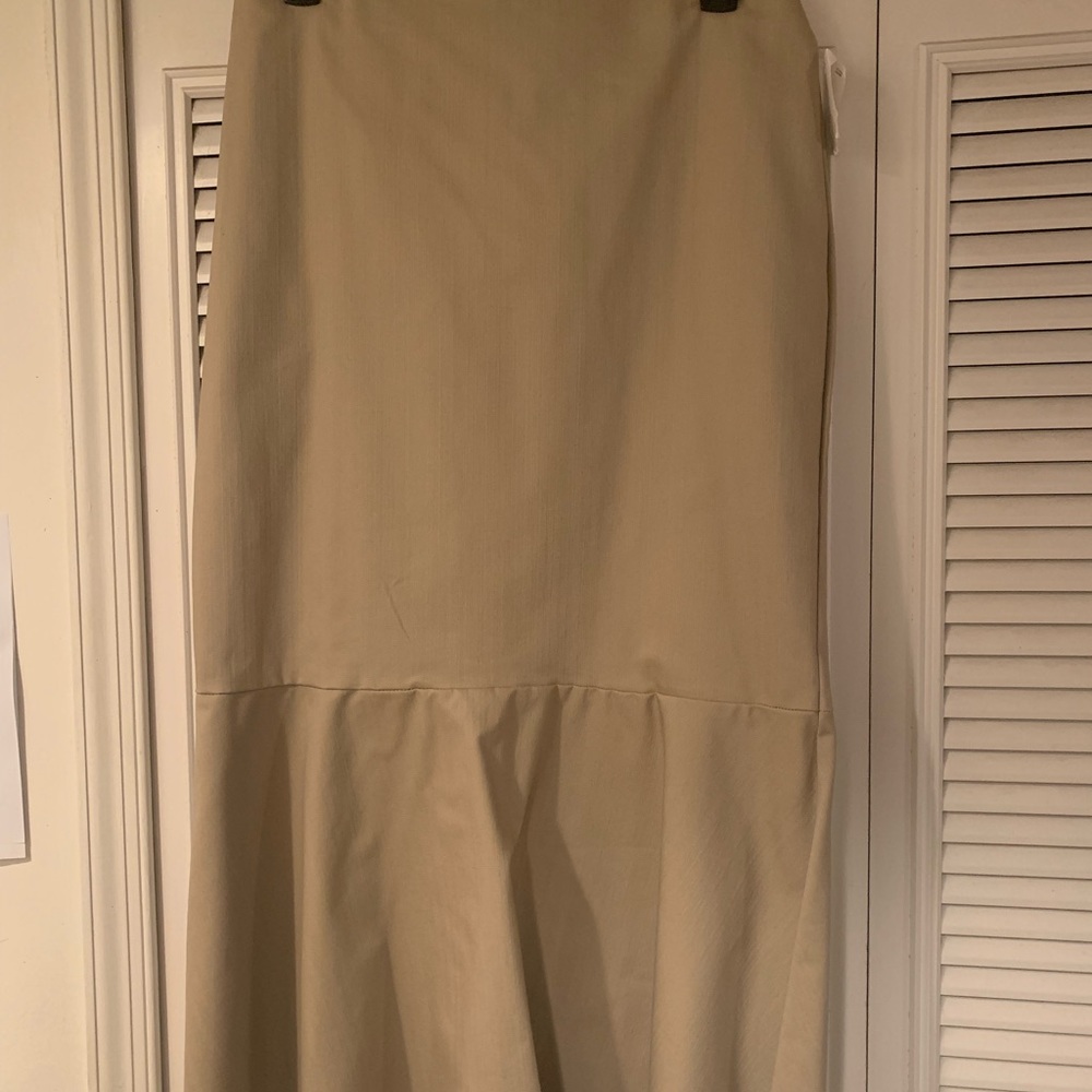 Ankle length tan zip in the back skirt